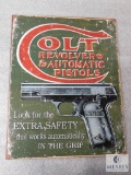 New Colt Revolvers & Automatic Pistols Vintage Look Tin Sign 12