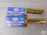 40 Rounds PPU .223 REM Ammunition FMJ 55 Grain Bullets