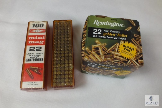 100 Count 22 long and Approximately 550 22 long rifle ammo
