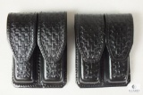 2 new leather double mag pouches fits Beretta 92,96 Ruger P95 and similar staggered mags