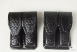 2 new leather double mag pouches fits Beretta 92,96 Ruger P95 and similar staggered mags