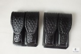 2 new leather double mag pouches fits Beretta 92, 96 Ruger P95 and similar staggered mags