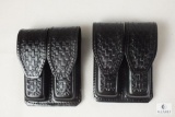 2 new leather double mag pouches fits Beretta 92, 96 Ruger P95 and similar staggered mags