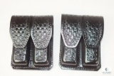 2 new leather double mag pouches for staggered mags like Beretta 92 , 96 Ruger P95