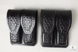 2 new leather double mag pouches for staggered mags like Beretta 92 , 96 Ruger P95