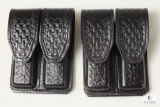 2 new leather double mag pouches for staggered mags like Beretta 92 , 96 Ruger P95