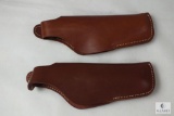 2 leather Hunter brand thumb break holsters fits Colt 1911 Commander and similar semi auto pistols