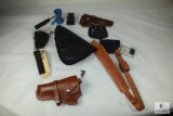 Assortment of holsters , cases, Bits etc