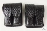 2 new leather double mag pouches for staggered mags like Beretta 92, 96 Ruger P95