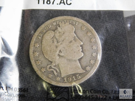 1915 Barber Silver Quarter Average Circulated