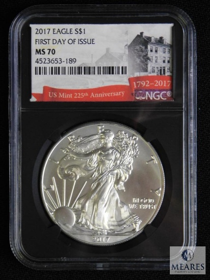 2017 Silver Eagle $1 FIrst Day of Issue NGC MS 70