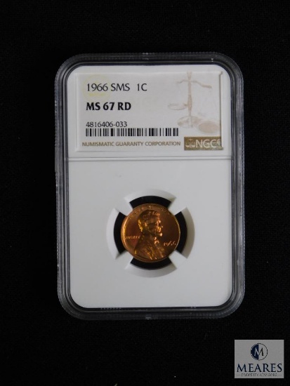 1966 Penny Cent SMS NGC MS67 RD
