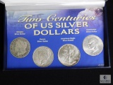 Set of Two Centuries of US Silver Dollars; Morgan, Peace, American Eagle, & Eisenhower