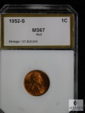 1952-S Wheat Cent PCI MS 67 RD