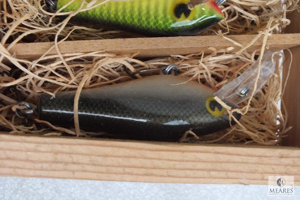 Hand Made Wooden Fishing Lure Box with Hand Made Lures - Leonard