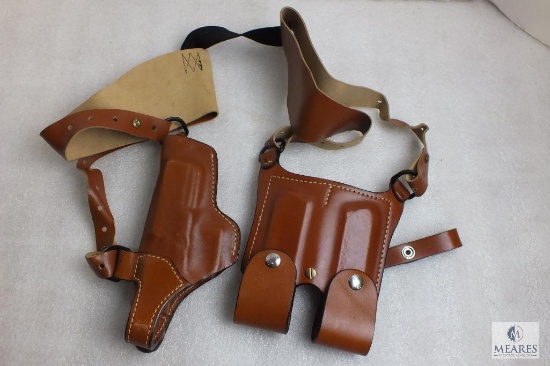 New leather shoulder holster with mag pouch fits Glock 17,19,20,23,22