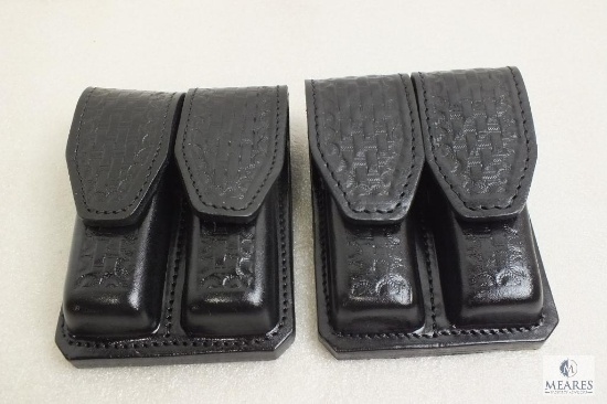 2 new leather double magazine pouches fits Beretta 92,96 and similar mags