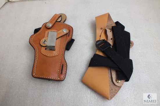 New leather shoulder holster fits 4" revolvers and medium frame semi auto pistols