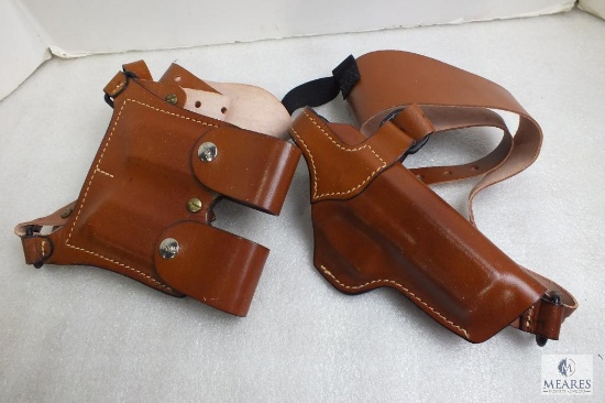 New leather shoulder holster with mag pouch fits Glock 17,19,20,23,22