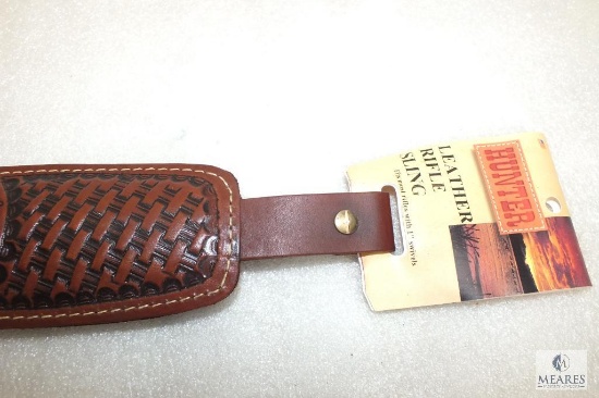 New Hunter leather padded rifle sling with embossed deer.Adjustable length