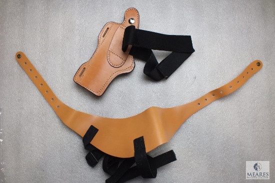 New Leather shoulder holster fits 4" revolvers and medium frame semi auto pistols