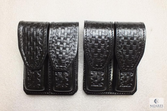 2 new leather double magazine pouches fits Beretta 92,96 and similar mags