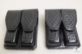 2 new leather double magazine pouches fits Beretta 92,96 and similar