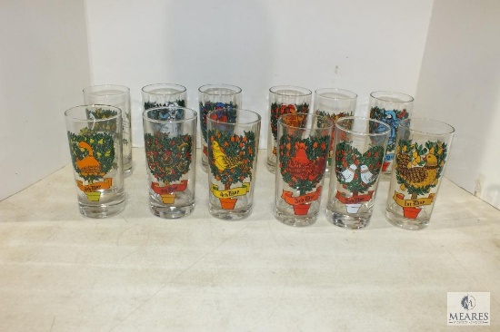 Lot of 12 glass, "12th day glass set"