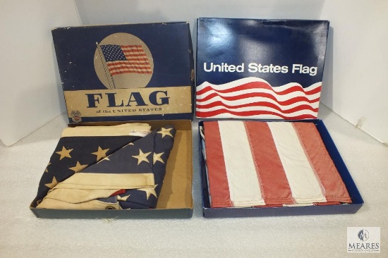 Lot 2 Vintage American USA Flags in the original boxes