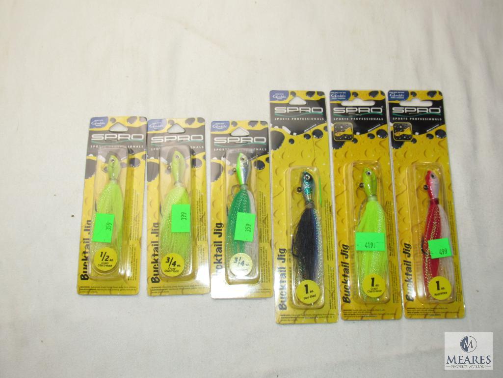 Lot 6 New assorted SPRO Bucktail Jig Fishing