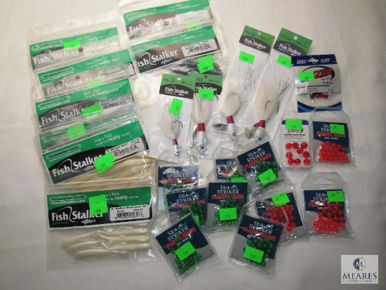 Large Lot New Assorted Fishing Tackle Worms & Beads