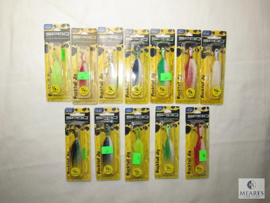 Lot 12 New Assorted SPRO Bucktail Jig Fishing Lures