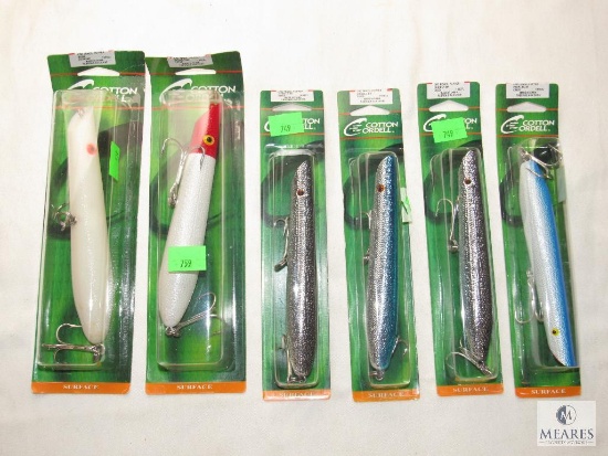 Lot 6 Assorted Large Cotton Cordell FIshing Lures