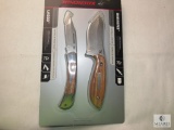 New Winchester 2 Knife Set Folder & Fixed Blade with Sheath