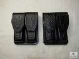 Lot 2 Hunter Leather Double Mag Pouches for 1911 and Other Single Stack Magazines