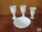 4 piece Lot Milk Glass Vases and Compote Bowl