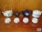 5 piece Matching Tea Set & Lot 3 Tea / Coffee / Sake Kettles