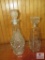 Lot 2 Crystal or cut glass Decanter Bottles with Stoppers