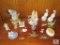 Lot Vintage Home Decor Ceramic Ducks, Porcelain Figurines, Brass Birds, Mini Tea Sets