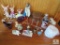 Lot Vintage Decorations Trinkets Coaster Set, Bunnys, Brass Items, Figurines +