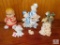Lot Porcelain / Ceramic Figurines, Resin Cherub, and Vintage Plastic Baby Toy