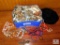 Tin box of Vintage Costume Jewelry, Bracelets, Necklaces, Watch, Hat +