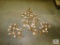 3 piece lot Cherry Blossom Gold & White Color Wall Decor