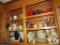 Lot kitchen cabinets Vintage glassware, Dishes, Vases, Tea Kettles +