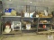 Large Metal Shelf with Contents Tools, Fasteners, Air Tank, Saw blades +