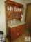Vintage wood hutch with laminate counter top 2 over 2