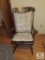 Vintage wood rocker rocking chair with cushions