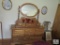 Oakwood Furniture Large Dresser 8 Drawer with Mirror and Glove Drawers