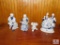 Lot blue & white porcelain Victorian figurines