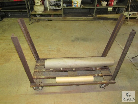 Heavy duty metal rolling cart & kraft paper